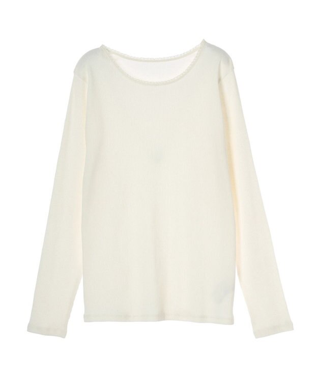 CRAFT STANDARD BOUTIQUE フリルテープリブカットプルオーバー Off White