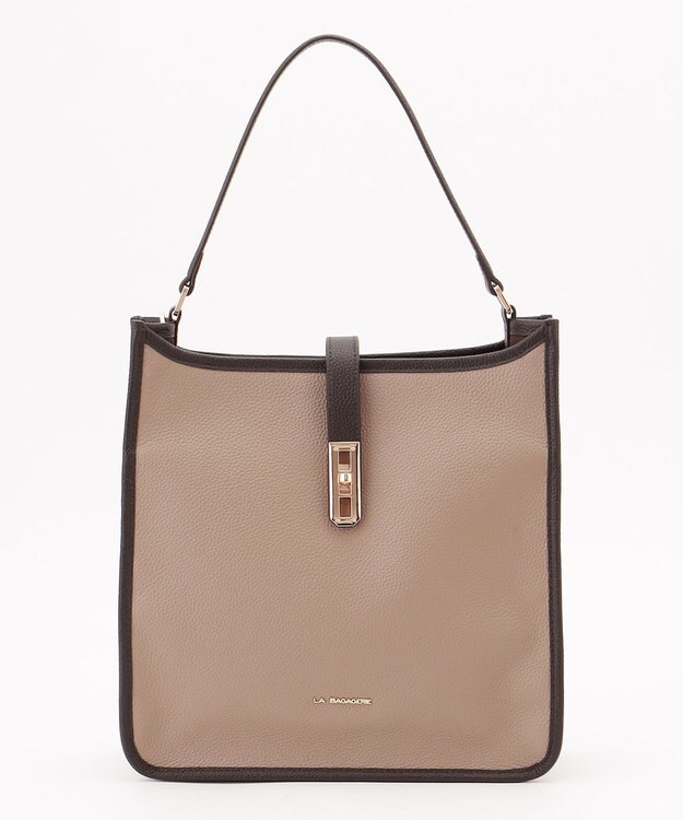 LA BAGAGERIE スクエアレザー2WAYショルダーバッグ グレージュ