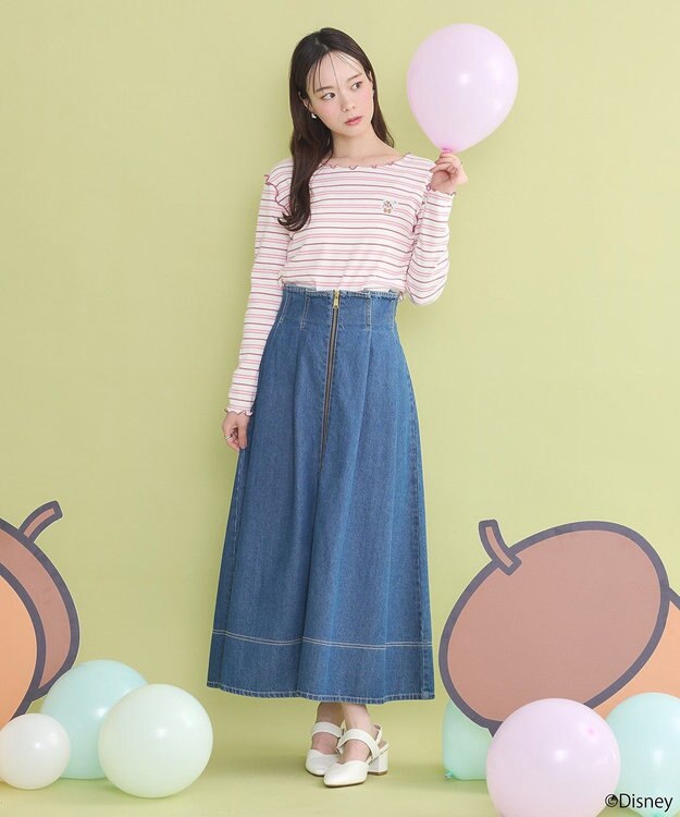 earth music&ecology チップ＆デール／ボーダーメロープルオーバー Pink