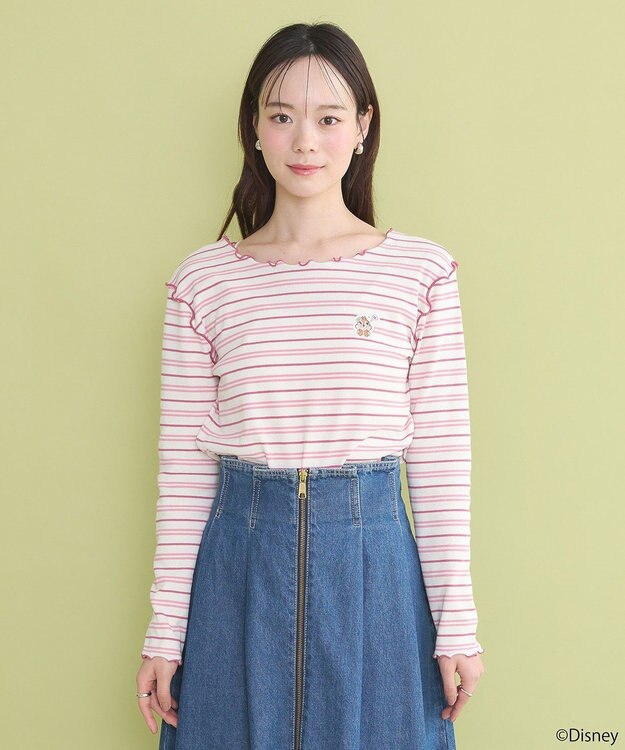 earth music&ecology チップ＆デール／ボーダーメロープルオーバー Pink