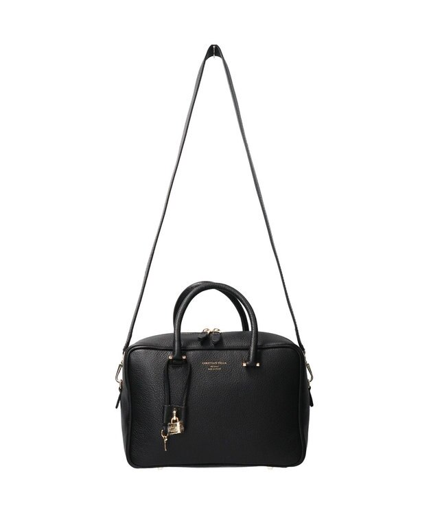 INTER-CHAUSSURES 【CHRISTIAN VILLA】ベーシックレザーハンドバッグ ブラック