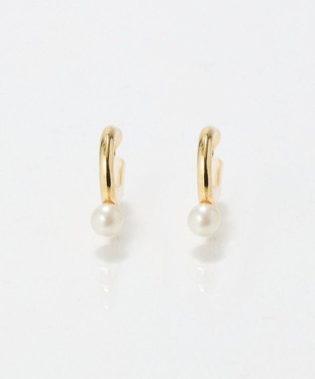 Phoebe <オンワード限定セット>痛くないシリーズ/金属アレルギー対応ソロパールフープライトフィットイヤリング×フォーマルパールビジューハーフブローチ ホワイト