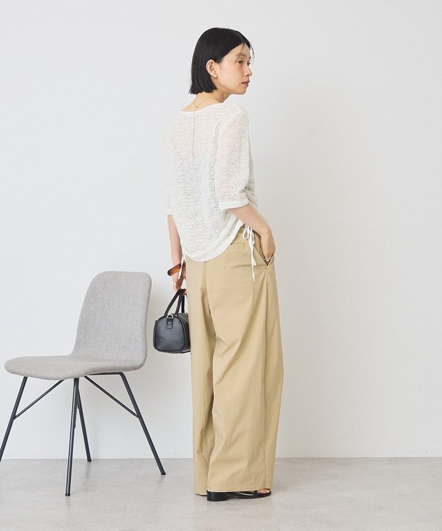 AMERICAN HOLIC レース5分袖カーディガン Off White