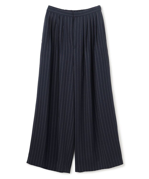 uncrave リネンライクツイル ワイドパンツ ネイビーストライプ