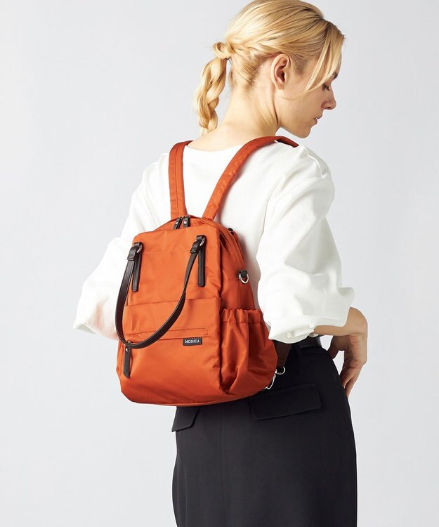 LA BAGAGERIE 【MONICA】ポーチ付き4WAYリュックサック オレンジ