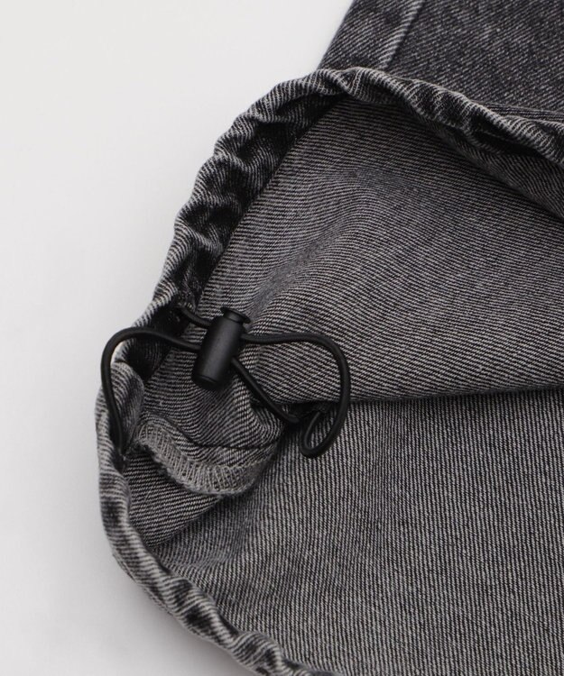 WEGO 【XS～Mサイズ展開/ウエストゴム 】デニムイージーパラシュートカーゴパンツ デニムブラックソノタ