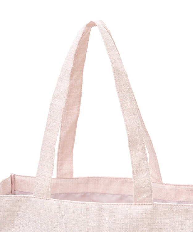 Maison de FLEUR ツイードロゴ刺繍スクエアトートバッグ Pink