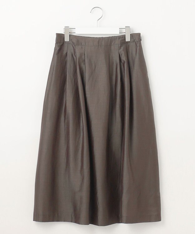 J.PRESS LADIES S 【洗える】シアーソフトカールマイヤー タック スカート ブラウン系