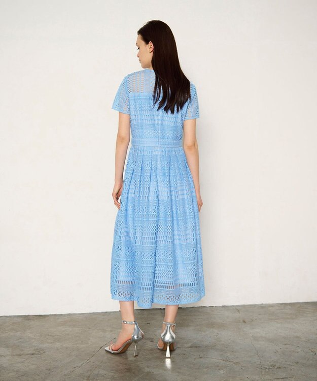 GRACE CONTINENTAL メッシュレースワンピース ブルー