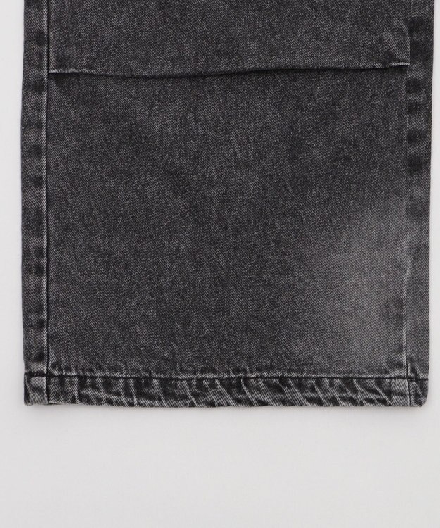 WEGO 【XS～Mサイズ展開/ウエストゴム 】デニムイージーパラシュートカーゴパンツ デニムブラックソノタ