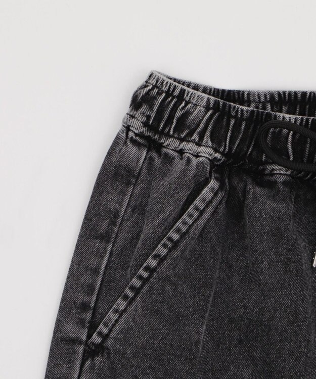 WEGO 【XS～Mサイズ展開/ウエストゴム 】デニムイージーパラシュートカーゴパンツ デニムブラックソノタ