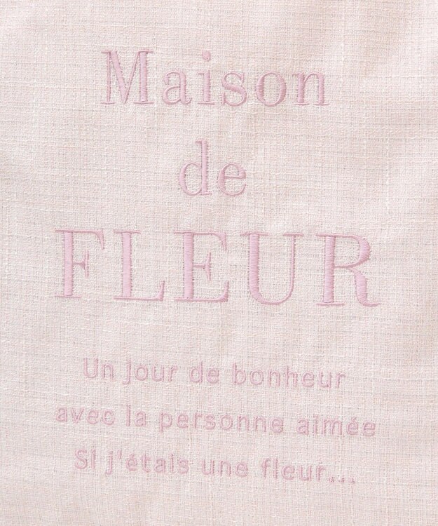 Maison de FLEUR ツイードロゴ刺繍スクエアトートバッグ Pink