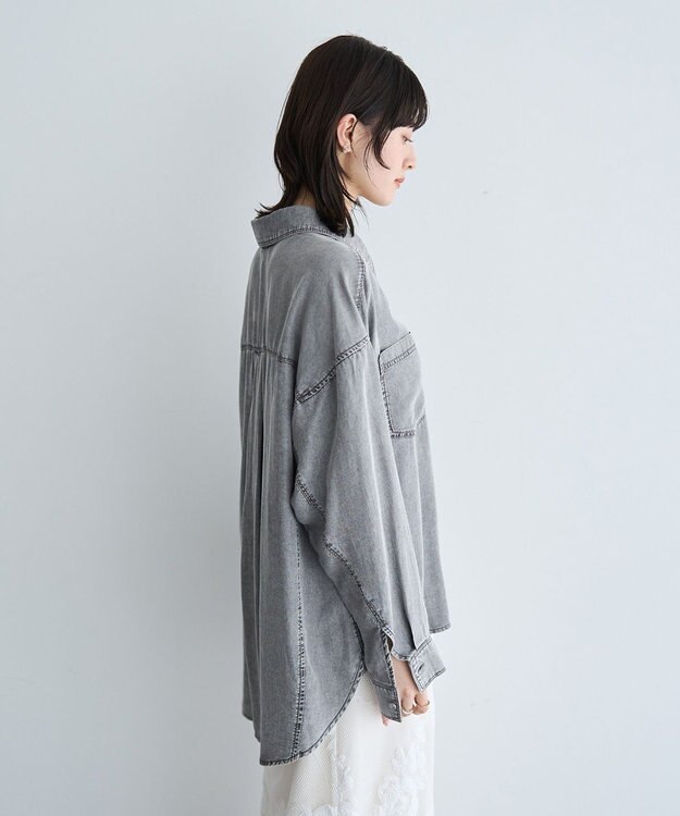 YECCA VECCA 【販売なし】バイオ加工ウ゛ィンテージデニムシャツ Gray