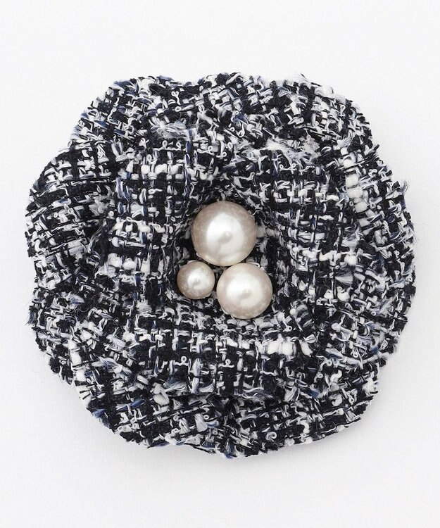 組曲 ツイードパールコサージュ ネイビー系1