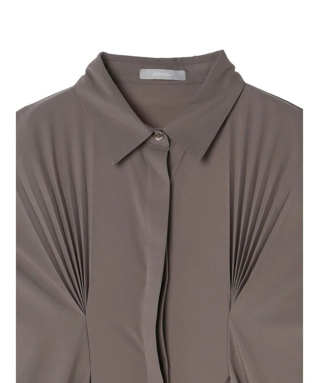 Green Parks ａ．タックプリーツシャツワンピース Gray Beige