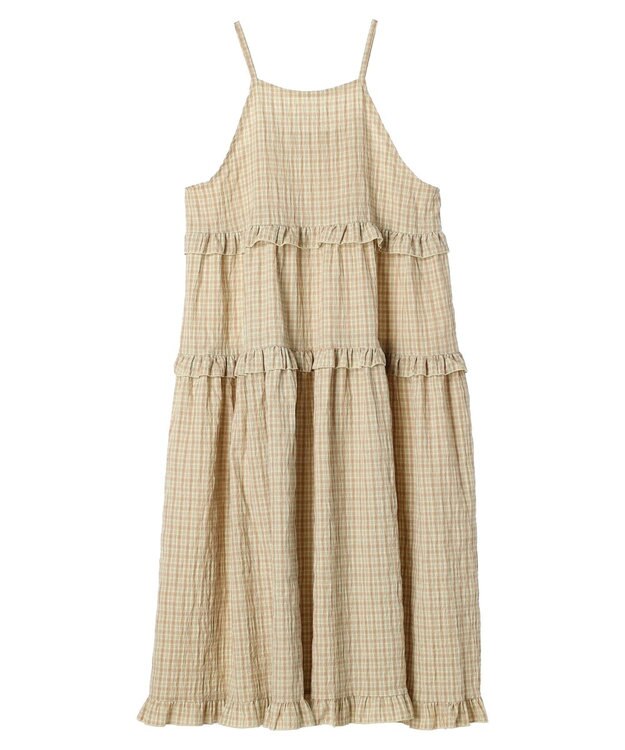 Green Parks ・Ｐｅｔｉｔ　Ｆｌｅｕｒ　チェックティアードキャミワンピ Green