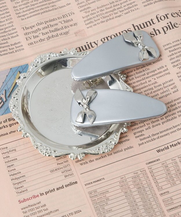 WEGO 【2点セット】L2Pモチーフパテッドバレッタ シルバー