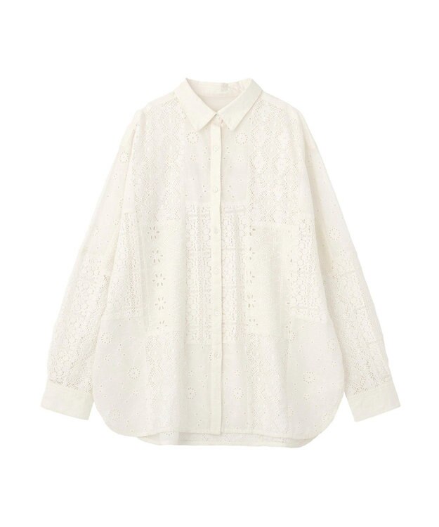 AMERICAN HOLIC レースパッチワークシャツ Off White
