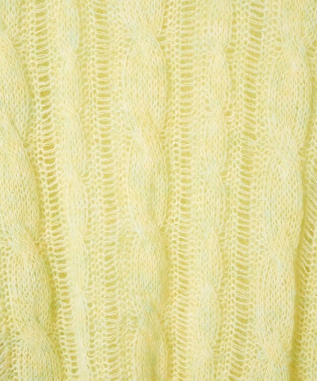 WEGO ケーブルメッシュメランジニット イエロー