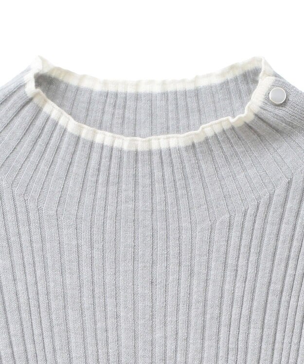 earth music&ecology ライン＆ショルダーボタンニットプルオーバー Gray Mixture