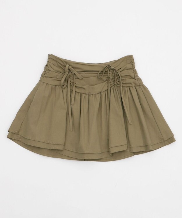 WEGO シャーリングギャザースカパン ベージュ