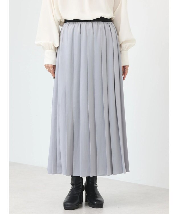 earth music&ecology サテンプリーツスカート Silver