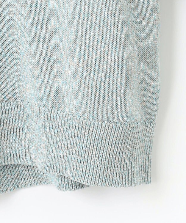 J.PRESS LADIES 【洗える】GIMA COTTON ミックスカラー Vネック ニット ミントMIX系