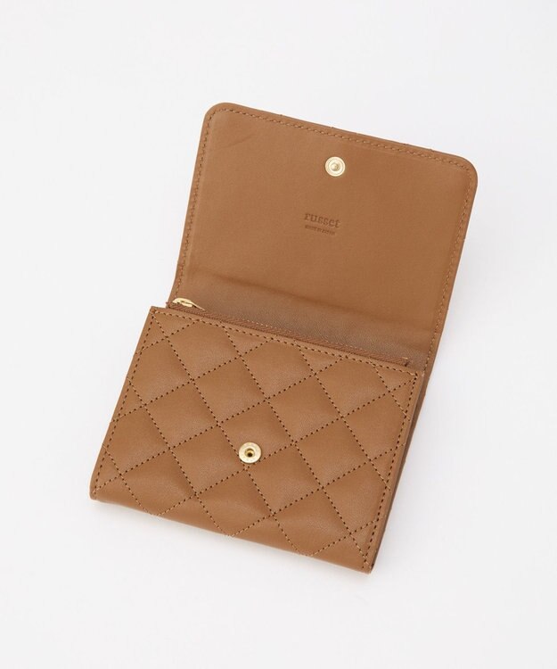 russet 【2025AW新作】キルティングレザー二つ折りウォレット(SO-428) Brown