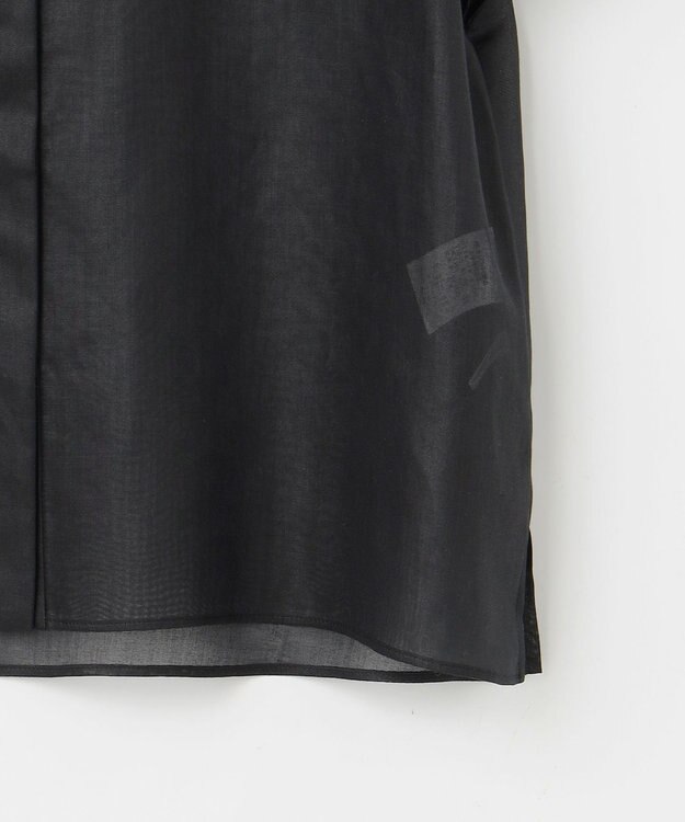 23区 S 【接触冷感/洗える】シアーフィルム ブラウス ブラック系