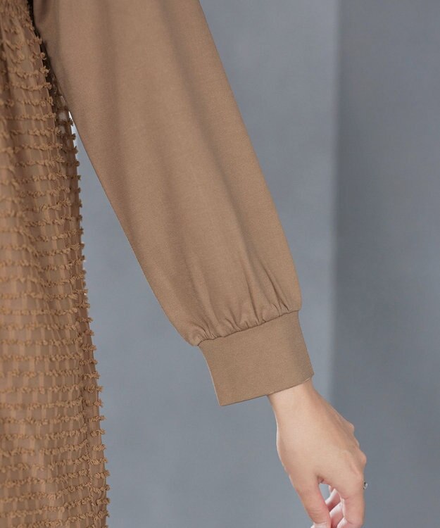 Tiaclasse ポンチ×ジャガードドッキングチュニック キャメル
