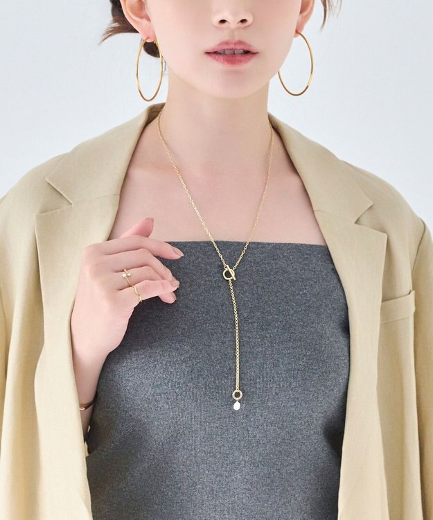 Phoebe 【金属アレルギー対応】ミニマルチェーンロングコインネックレス　ゴールド　ニッケルフリー ゴールド