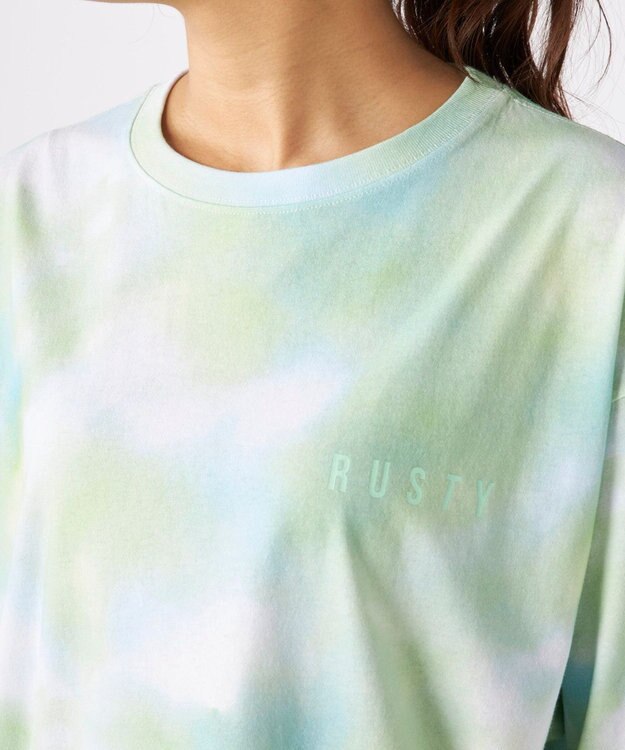 OP／FILA 【RUSTY】ニコちゃん×タイダイ柄半袖Tシャツ グリーン