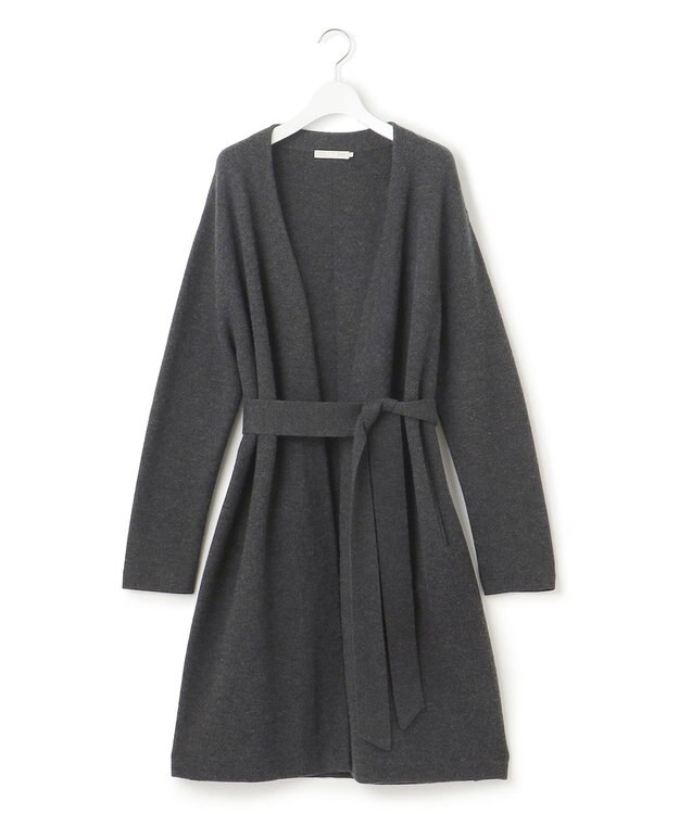 ICB L ミルドウール ロングカーディガン チャコール系