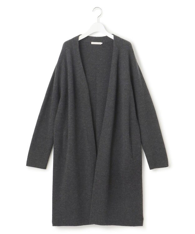 ICB L ミルドウール ロングカーディガン チャコール系