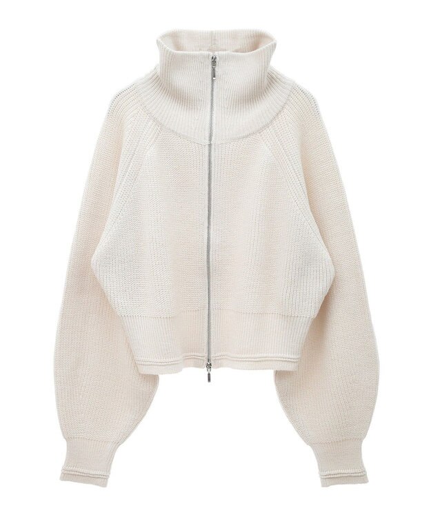 earth music&ecology ＢＩＧカラージップカーディガン Ivory