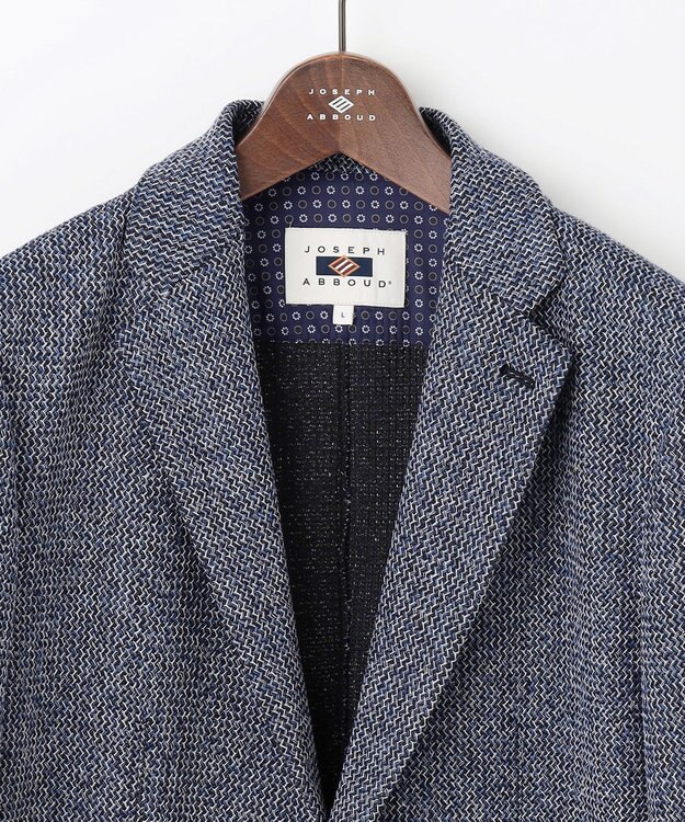 JOSEPH ABBOUD 【軽量/ストレッチ/洗える/JAPANファブリック/和紙】コンフォータブルジャージー ジャケット ネイビー系