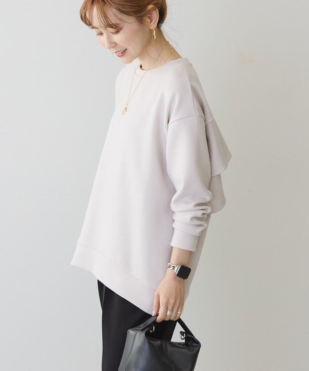 AMERICAN HOLIC 【WEB限定】バックフリルポンチプルオーバー Gray Beige