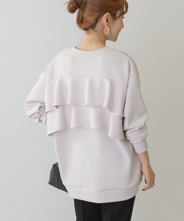 AMERICAN HOLIC 【WEB限定】バックフリルポンチプルオーバー Gray Beige