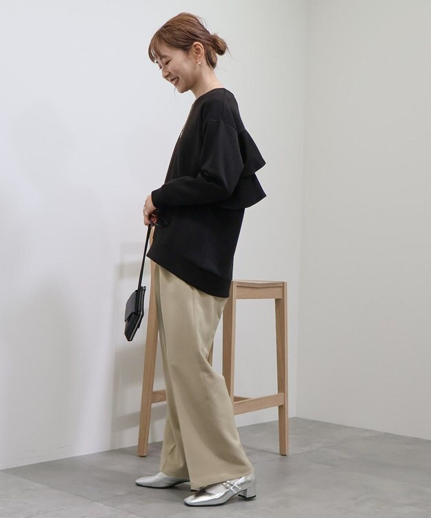 AMERICAN HOLIC 【WEB限定】バックフリルポンチプルオーバー Gray Beige