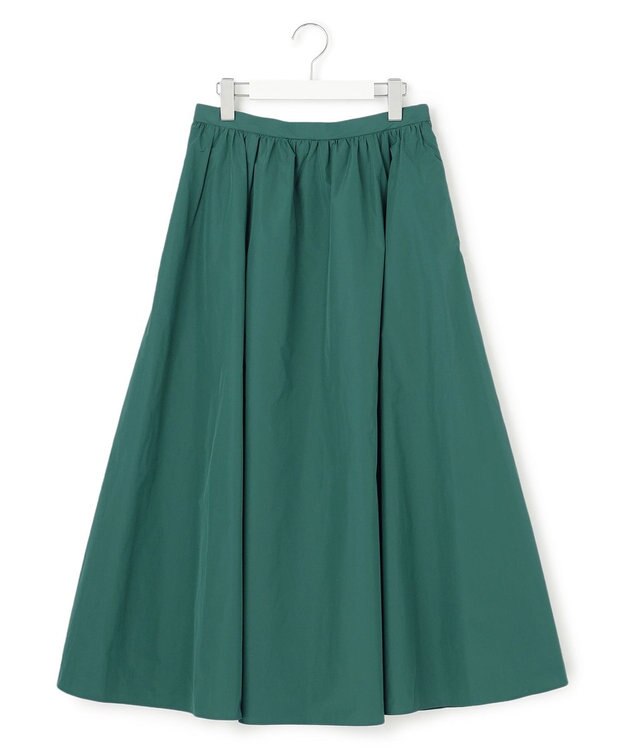 23区 【洗える】ルミエールタフタ フレアスカート ダークグリーン系