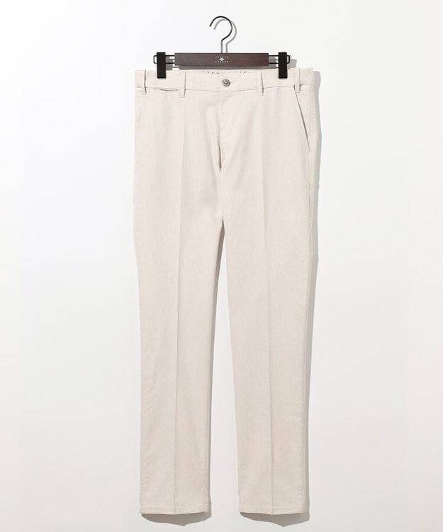 JOSEPH ABBOUD 【キングサイズ・ウエストも伸びる/清涼/ストレッチ】ストレッチリネンシャンブレーパンツ アイボリー系
