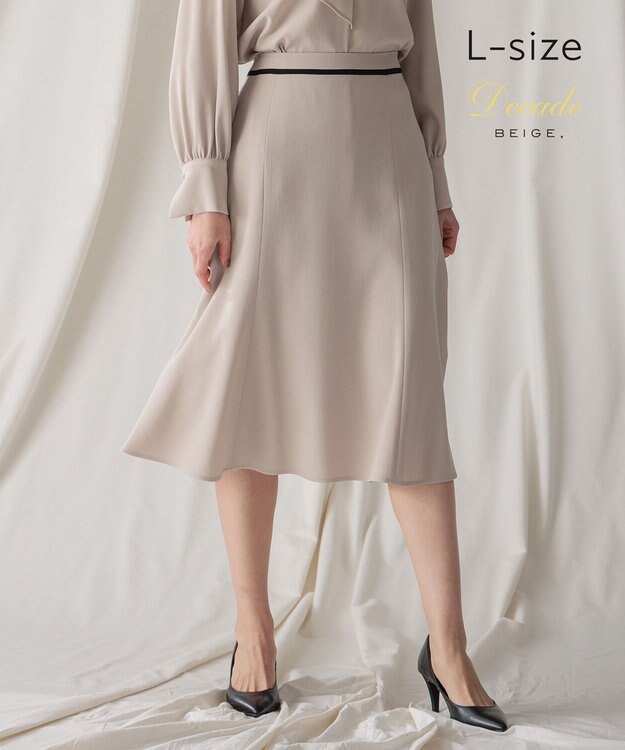 BEIGE， 【L-size】CINDY / フレアスカート Sand × Black