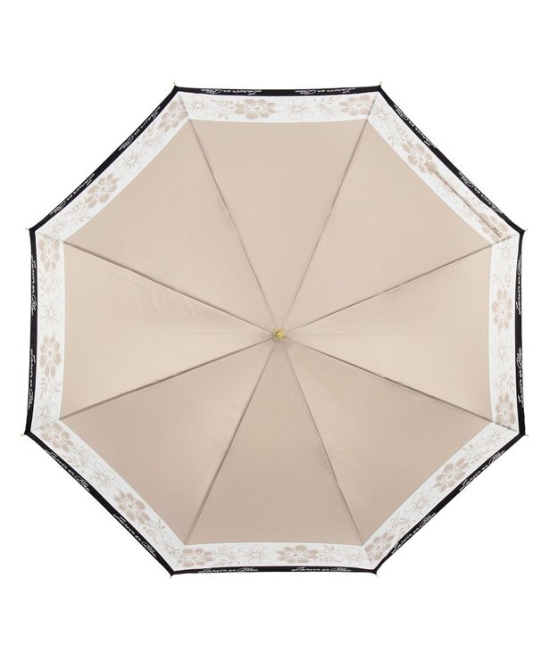 MOONBAT LANVIN en Bleu 【耐風】長傘 サテンプリントフラワー ベージュ