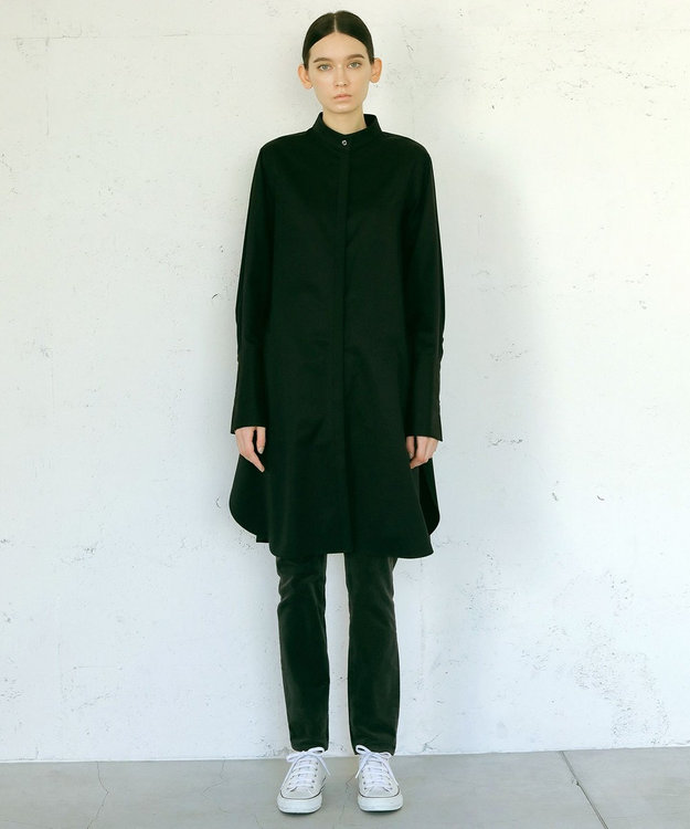 23区 【23区 lab.】ハイカウントコットン シャツ ワンピース ブラック系