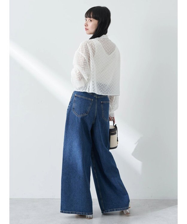 earth music&ecology タックワイドデニムパンツ Medium Indigo