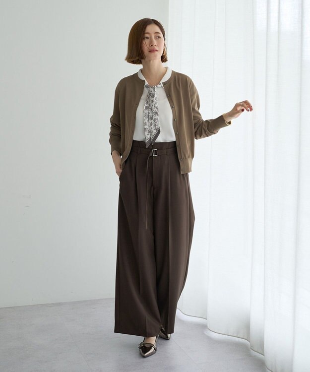 YECCA VECCA 【UVカット】クルーネックカーディガン Dark Beige