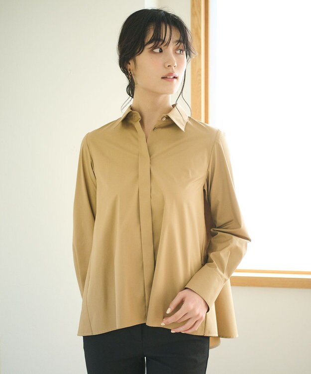 #Newans 【ANSWER for Co-Creation】バックフレアシャツ キャメル系