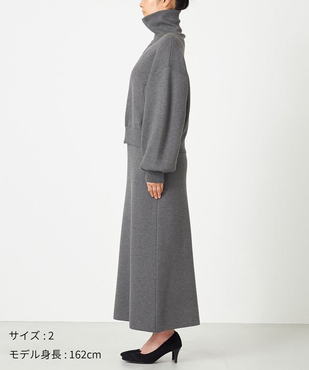 NAVE 【ReNAVE・洗える】スムースニット トラックジャケット グレー系