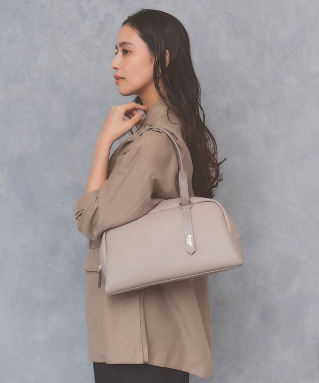 TOPKAPI 【Breath TOPKAPI】RIPPLE リプル ワイド ボストンバッグ チャーム付き ライトトープ