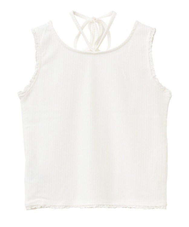 earth music&ecology マルチｗａｙネックホルターレースタンク Off White